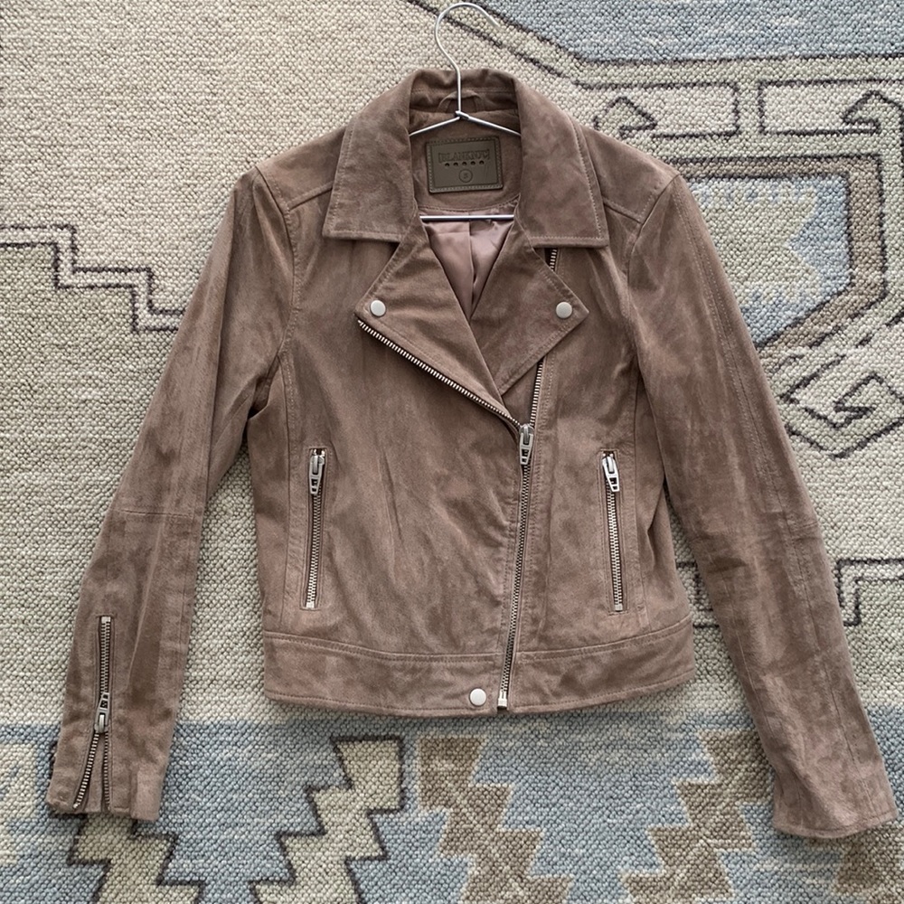 BlankNYC Suede Jacket, midnight toker